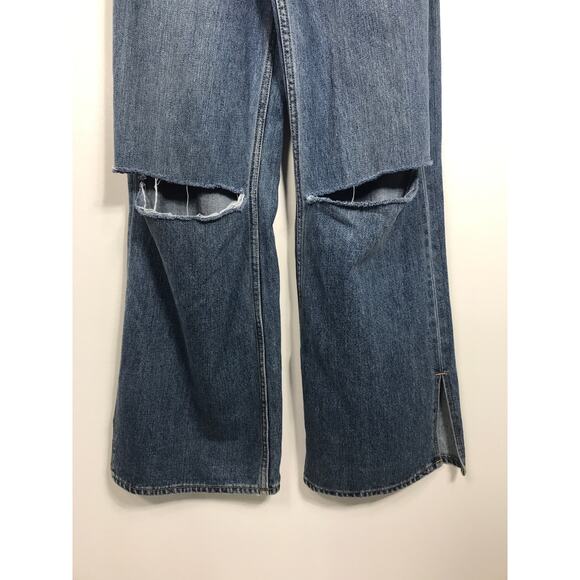 New Moussy Knee Slit Loose Straight Jeans - Picture 5 of 12